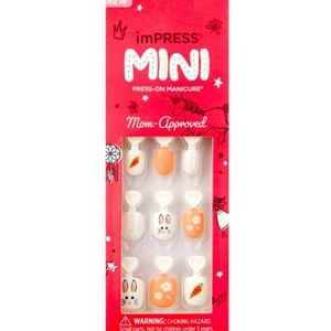 NWT imPRESS MINI Press-on Manicure for Kids. Bunny Carrot Flowers